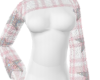 plaid pink sweater.