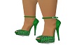 green elegant heels