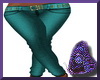 Aqua Belted Jeans