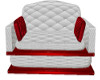 white & red cuddle chair