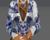 Blue Half zip long sl.