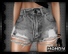 xMx:Ripped Grey Shorts