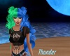 waved blue and green