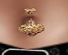 gold heart belly bar