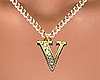 V Letter Necklace (gold)