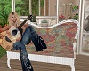 Wicker Sofa & Guitar