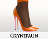 Orange pink heels nylons