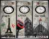NY-London-Paris Clocks