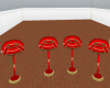red & gold barstools