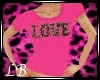 Kids Pink LOVE Cheetah T