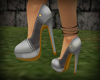 suede leather grey heels