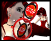STop sign earrings red