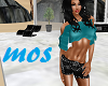 Kaz Teal&Blk Studded