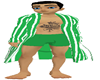 robe n shorts m green