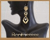 Gold Earrings Two Hearts