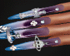$ purple claws w charms