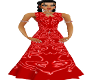 red silver tribal gown