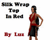 Silk Wrap Top Red