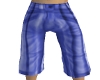 Striped Long Shorts-Blue