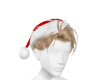 Santa hat + blonde hair