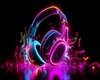 Neon dj music frame