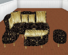 PD Gold Black Sofa Set