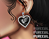 !! Black Heart Earrings