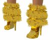 [KC]Gold Heart Fur Boots