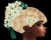 blonde bride green&white