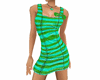 Sexy Dress Green Stripes