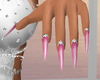 glossy pink nails
