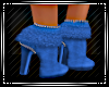 Blue Fur Ankle Boots