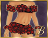 Burlesque roses in red