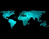 World map turquoise art