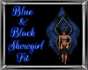 Blue Black Showgirl Earr