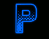 Blue P Neon Letter