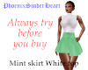 Mint skirt White top