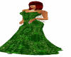 green gown with pearls