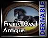 Frame Oval Antique Horse