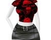 Red/Black Skulls W Skirt