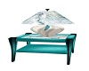 Teal End Table