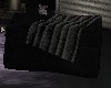 pouf seat black with fur
