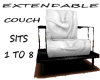 Extendable Couch Wte/Blk