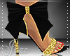 Bow Heels Black and Gold