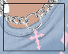 Cross necklace-pink&blue