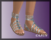 Silver Jeweled Sandals