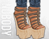 ! Brown Beige Wedges