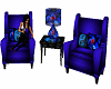 Blue coffee chairs