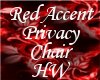 Red Accent Privacy Chair