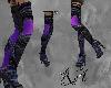 Black&purple long boots